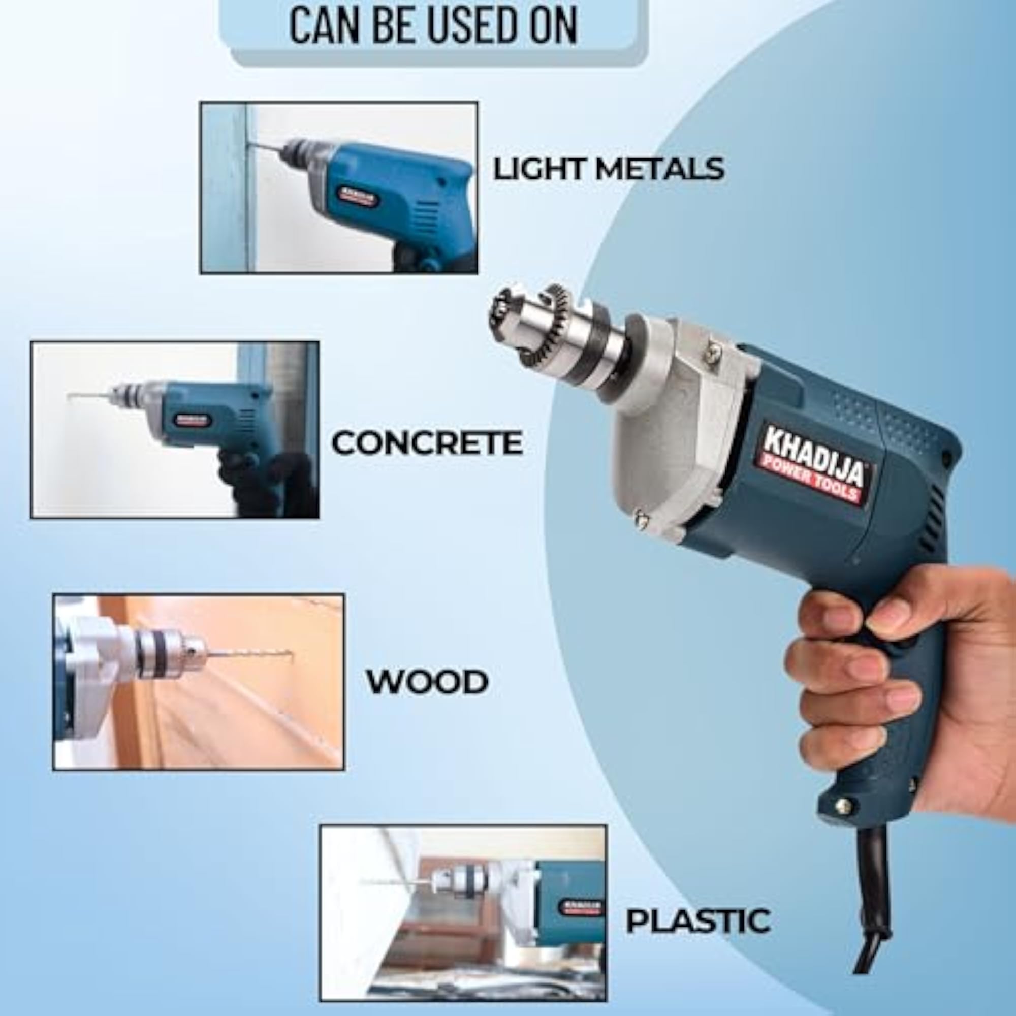 Drill Machine 10mm with 13pcs HSS Drill Bits & 1pc Masonary Bit Combo