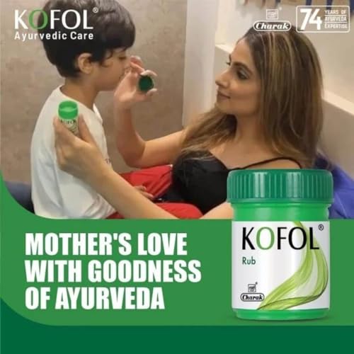 Kofol Rub Balm – 25g (Pack of 2) for Cold, Cough, Blocked Nose & Chest Congestion | Ayurvedic Vapour Rub for Relieve Cough & Throat Irritation | Herbal Relief for Headache, Body Ache & Muscular Stiffness | Non Greasy & Gentle on Skin