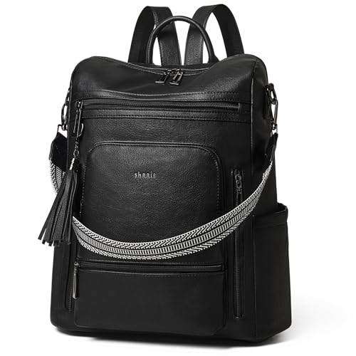 Image of Shrrie Vegan Leather Laptop Backpack for Women 15.6 inch Work Backpack Fashion Travel Backpack Purse for Travel College Work