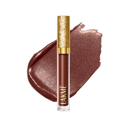 Lakme Be-Jewel Shimmer Lip Liquid with Ceramides, Luminous Matte Finish, Waterproof – 303 Cocoa Glow 3.5ml