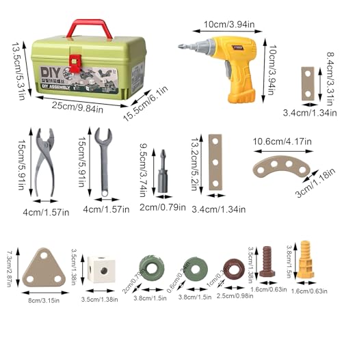 Perceuse jouet pour enfants et sa boîte à outils de construction pour tout-petits - 6