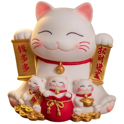 Bemvp Tirelire Chat Porte-Bonheur Grande Capacité À Fente Unidirectionnelle, Style Feng Shui Maneki Neko, pour Décoration Intérieure.