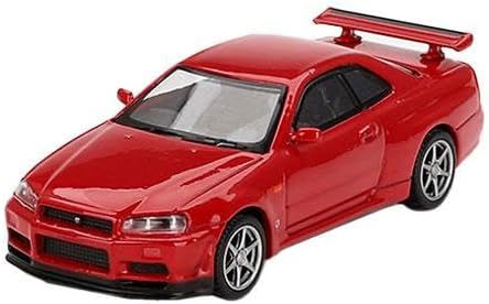 Nissan Skyline GT-R R34 V-Spec Active Red Mini GT Diecast 164 Scale Model