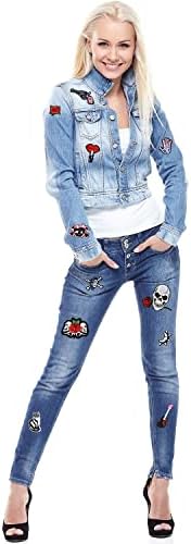 WILLBOND 30 Pieces Rock Punk Band Patch or Alien Patches Punk Iron-on Patches Assorted Punk Embroidered Iron-on Patches Skull Eye Ball Pattern for Halloween Jackets Hat Clothing Bags