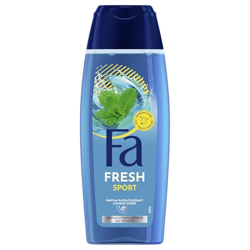 Fa Men Gel Douche Homme Revitalisant Active Sport Formule de pH neutre pour la peau Testé sous contrôle dermatologique Bouteille de 250 ml Lot de 6