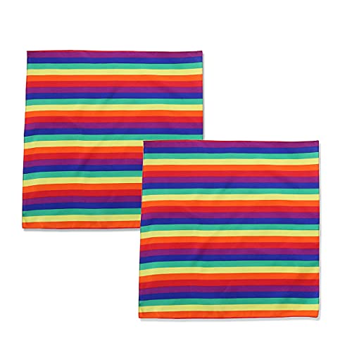 Tinsow 2 Pack Gay Pride Rainbow Bandanas Cotton Handkerchiefs Party Supply Pet Bandana - Image 3