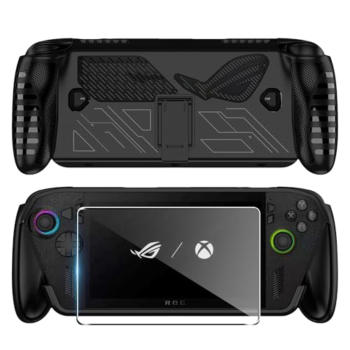 FDHYFGDY Coque pour ROG Xbox Ally X/ROG Xbox Ally, Étui de Protection en TPU avec Support, Coque de Protection Absorbant Les Chocs et Anti-Rayures (Noir)