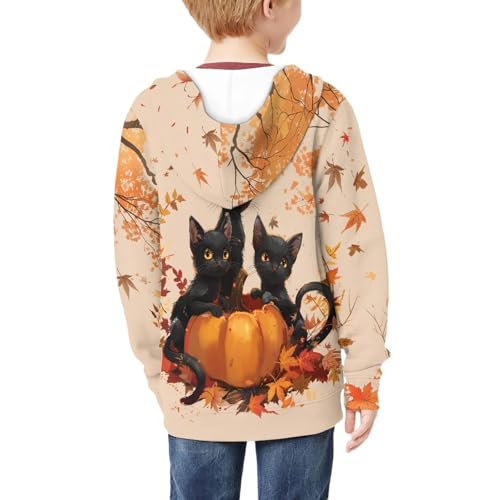 Image of Coloranimal Unisex Girls Boys Long Sleeve Casual Hoodies & Sweatshirts Tops Kids Zip Up Jacket Coat Age 6-16 Year