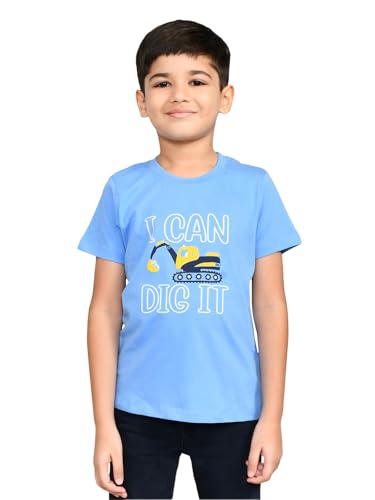 Image of Lux Cozi Printed Round Neck Half Sleeve Cotton T-Shirt for Boys | Prints May Vary |