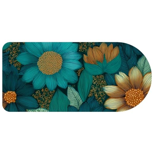 Tapis de souris grand format fleurs abstraites pour éliminer la fatigue des poignets au bureau