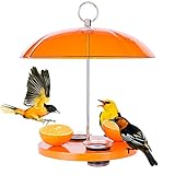 Kingsyard Oriole Bird Feeder for Outside with Big Dome Orange Fruit, Jelly, Mealworm,Nectar