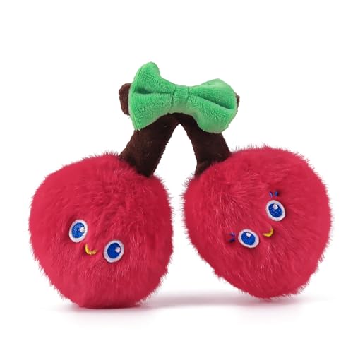 ANBOOR Porte-clés en peluche cerise de 13 cm - Petit porte-clés de fruit simulé - Pendants en forme de cerise pour femme - Pour sac à dos, clés, sac à main, sac mignon