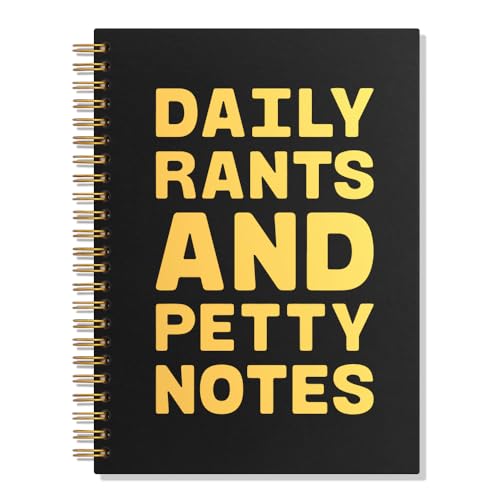 Carnet à spirale Daily Rants 160 pages lignées à couverture rigide pour le bureau