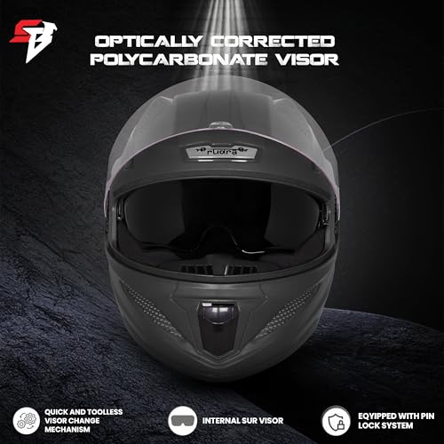 Image of Steelbird SBH-25 Rudra ISI Certified Full Face Helmet for Men and Women