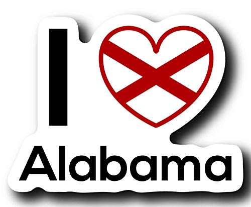 Love Alabama State Decal Sticker Home Pride Travel Car Truck Van Bumper Window Laptop Cup Wall - One 5 Inch Decal - MKS0001
