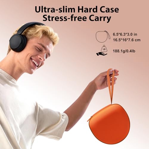 Image of Headphone Headset Case for BERIBES /Skullcandy /Yoto /Beats /JBL /JLab /TOZO / /Picun /KVIDIO Noise Cancelling Over-Ear Foldable Headphone (Orange)