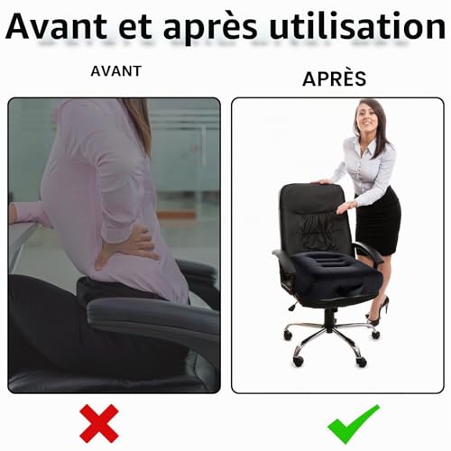 Coussin ergonomique 40 x 40 cm extra large pour un soutien postural optimal