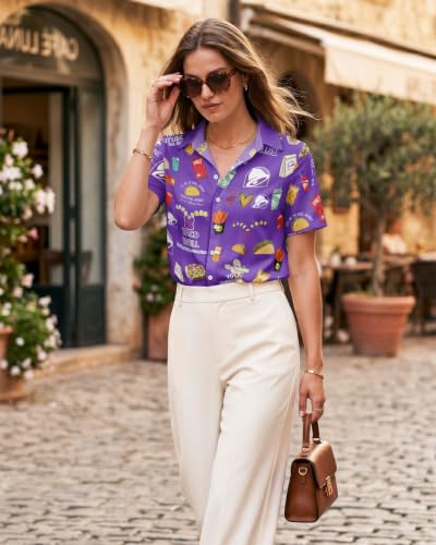 Image of 99TIMORO Fantasy Character Button Shirt Women, Novel Movie Themed Button Short Sleeve for Valentine's Day