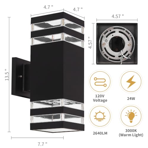 24W LED Outdoor Wall Sconce - image 3