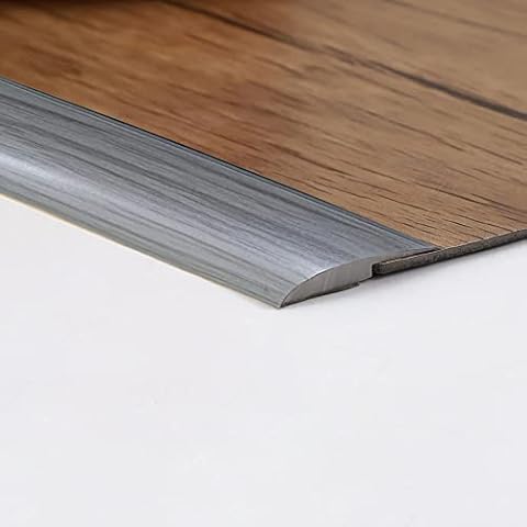 2M Self Adhesive Carpet Edge Strip PVC Floor Transition Strips Door Threshold Strips Edging Trim Strip Laminate Door Strip Floor Strip <5mm Threshold Transition,Grey Wood Grain Cover
