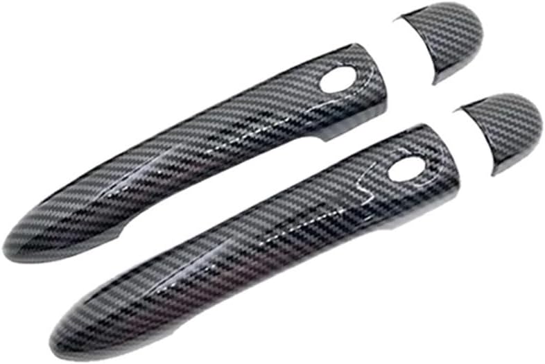 Car Outer Door Handle ABS Door Handle Covers Gloss Black Carbon Fiber Chrome Car Accessories Style Stickers Rustproof Gadgets Replacement for Captur 2013-2018(Colorp)