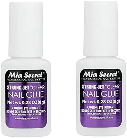 Strong-Jet Clear Nail Glue Brush-On Glue 8g (340) x 2