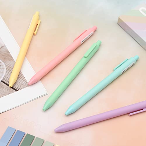 Image of Kaco Pack of 5 Pieces Gel Ink Pens Colored Ink Cute Retractable Pens for Note Taking 0.5mm Fine Point (Macarons)