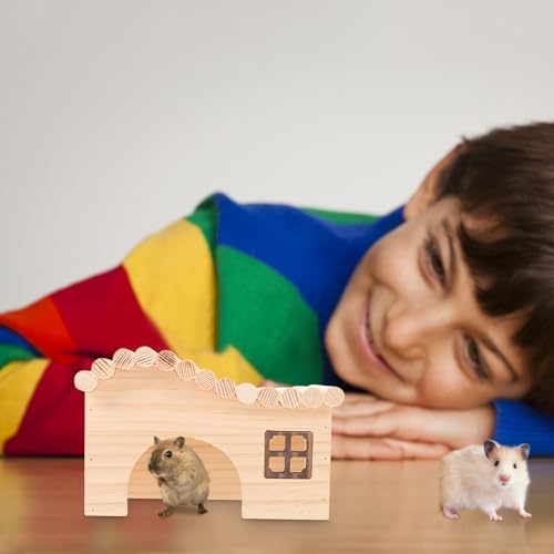 Nido de madera para hámster con diseño multipropósito y ecológico 6