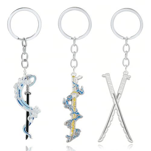 ARHZ 3 Piezas Llavero Demonio Slayer Cazador de Demonios, Cadena