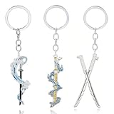 ARHZ 3 Piezas Llavero Demonio Slayer Cazador de Demonios, Cadena de Metal Personalizada, Regalo de Llavero para Niños(A)