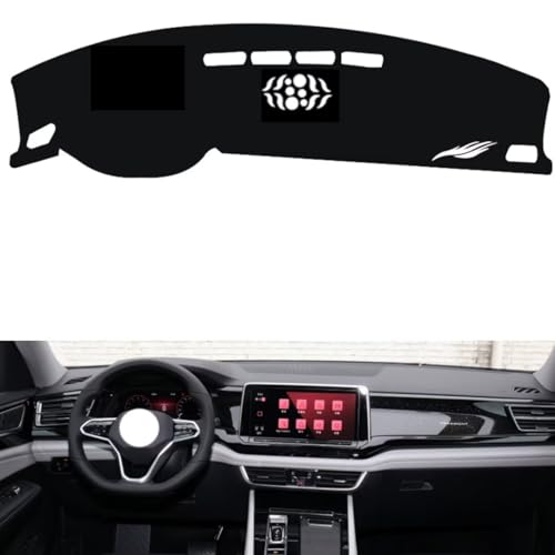 leather dash board cover mat Compatible with VW Teramont/X (NO HUD 2021-2024 ，dashboard cover(Black)