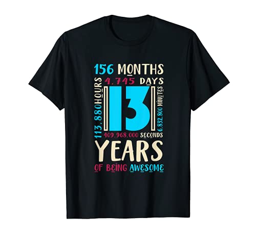 13th Birthday Shirt for Kids Gift Age 13 Year Old Boys Girls T-Shirt
