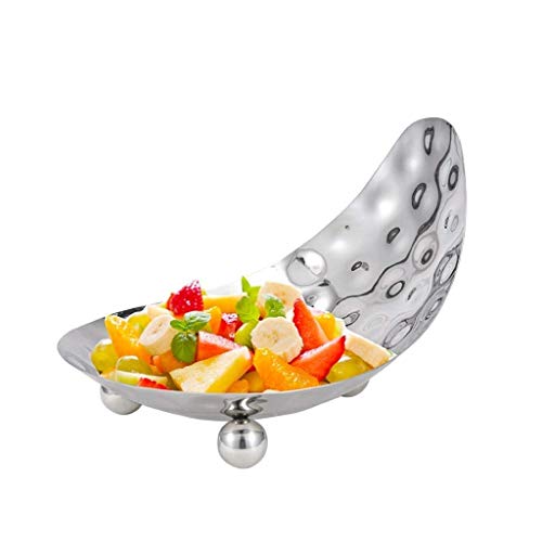 KISlink Frutero, Frutero de Acero Inoxidable Frutero Plato de Fruta de Metal Moderno Diseño geométrico Art Deco en Plata (tamaño: 18 * 26 * 33 cm)