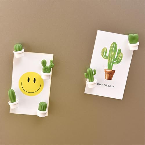 6 Imánes decorativos cactus para refrigerador miniatura 3