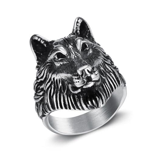 Bague loup homme acier inoxydable : finis les bijoux qui rouillent