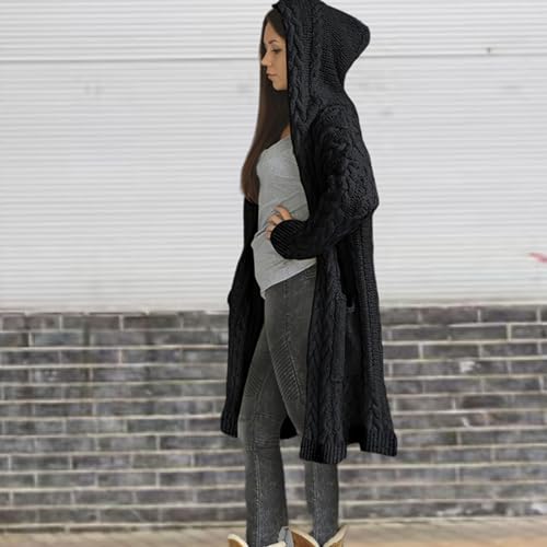 MaisyGOP Women’s 2025 Chunky Cable Knit Cardigan Outwear Coats for Fall Fashion Open Front Long Sleeve