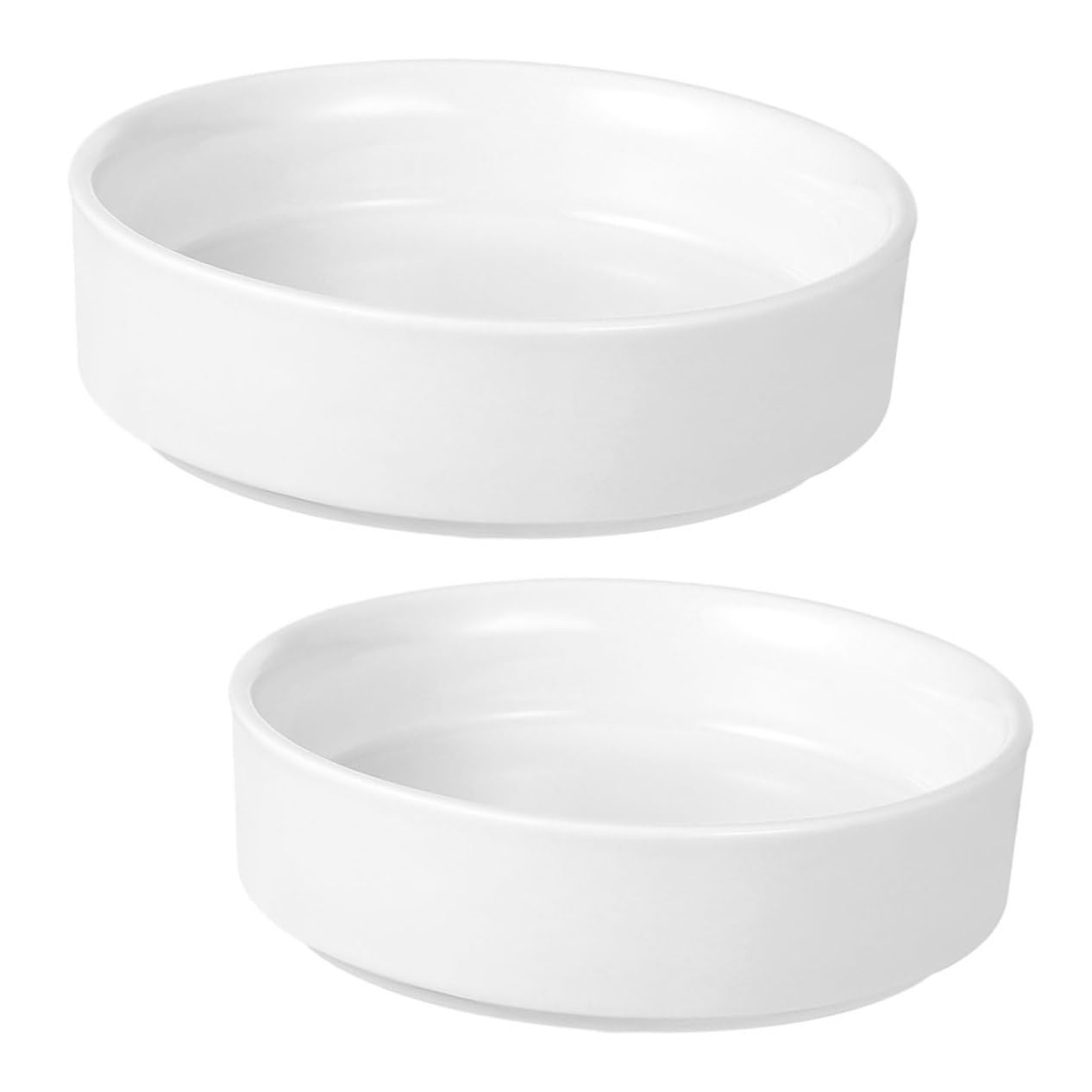Soucoupes pour plantes d'intérieur en céramique blanche Abaodam | Lot de 2 plateaux ronds