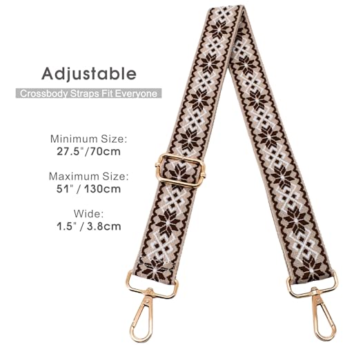 Image of Replacement Purse Strap Shoulder Strap Adjustable Crossbody Strap for Women Crossbody Wide Shoulder Bag, Gold Hardware-color9, 28 inch to 50 inch