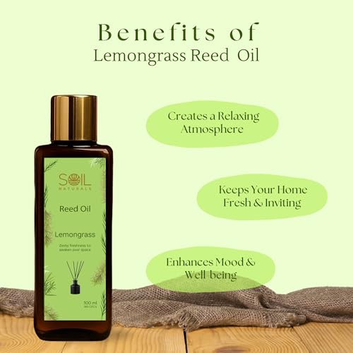 Image of Lemongrass Reed Diffuser Oil 100 ml | Pure Natural & Undiluted Lemongrass Aroma | Long-Lasting Fragrance for Reed Aromatherapy for Home, Office & Spa Ceramic Diffusers | ISO & GMP