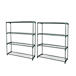 Levede 2X 4 Tier Plant Stand 106cm Tall Metal - Greenhouse, Indoors, Outdoors, Shelf, Tall, Flower Pot, Holder, Green