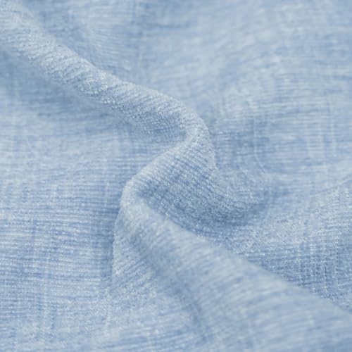 Image of CaliTime Pack of 2 Cozy Throw Pillow Covers Cases for Couch Sofa Home Decoration Solid Dyed Soft Chenille 20 X 20 Inches Baby Blue