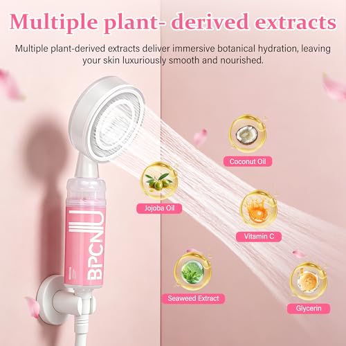 Regadera con aromaterapia y mano libre para ducha: filtro de alta presión para piel y cabello más suaves, filtro para agua dura con fragancia de cedro leñoso (rosa) miniatura 4