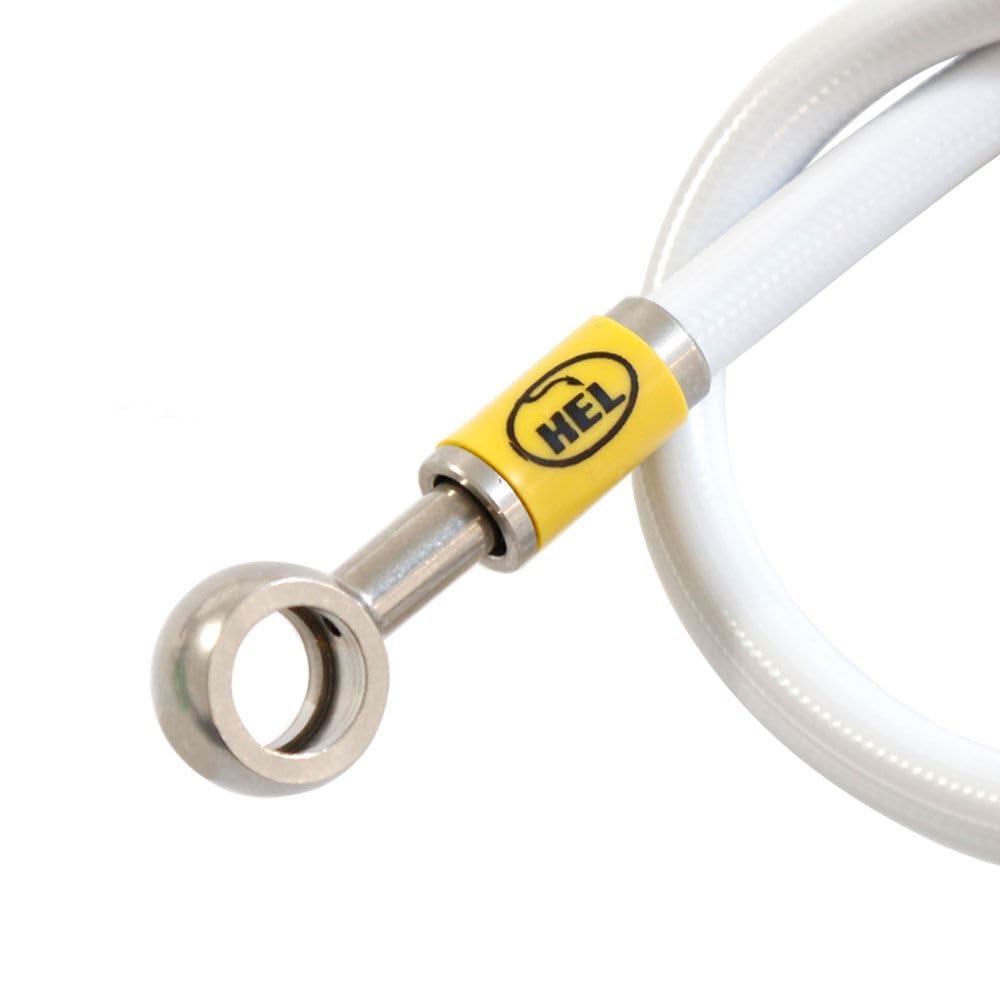 HEL Braided Motorcycle Brake Lines Hoses for Yamaha YZF-R1 09-11 (Solid White, Race - Full (3 Hose Kit)