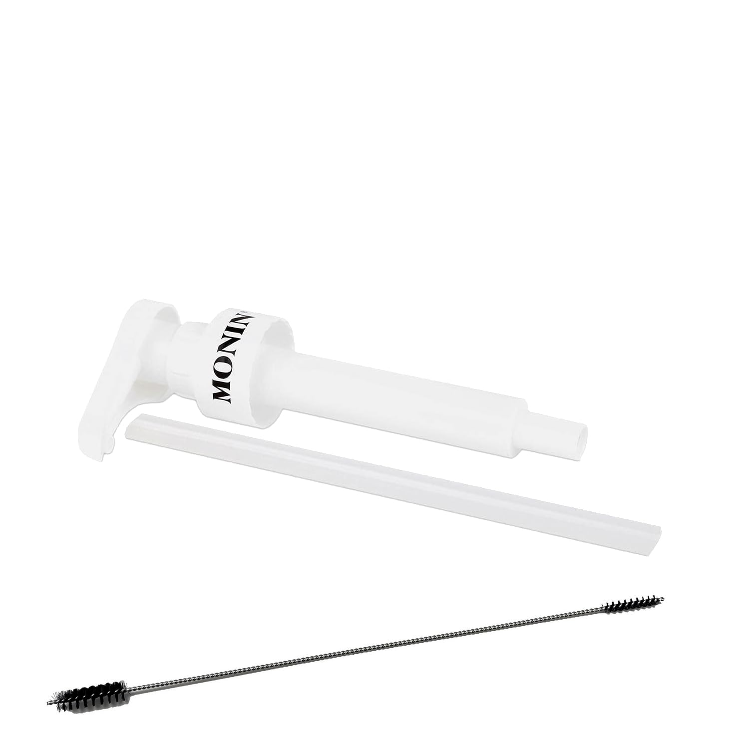 Siruppumpe für Monin Sirup 0,7 Liter Glas Flasche Dosierpumpe für 5 ml + 1 gratis ZZ-Clan Reinigungsbürste passend für das Steigrohr der Pumpe