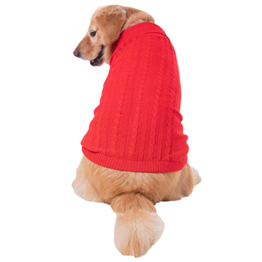 Pet Ribbed Jumpers Pullover Sweatshirt for Dogs Cats, Dog Knit Clothes Pet Pullover Dog Sweater Winter Puppy Jumpers Warm Sweater for Small, Medium and Large Dogs,Red,XS