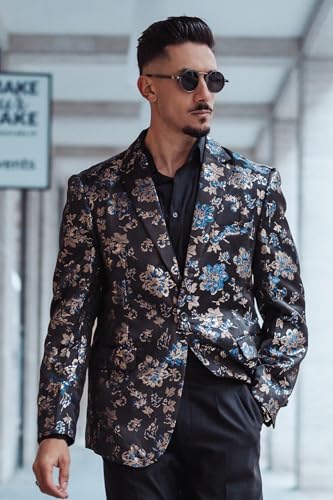 COOFANDY Mens Floral Tuxedo Jackets Slim Fit Suit Blazer Jacket for Wedding Dinner Prom3