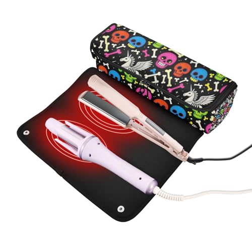 Estuche de viaje 2 en 1 con protector térmico para planchas y rizadores miniatura 2
