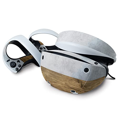 MightySkins Skin Compatible with Sony Playstation VR2 - Concrete Wood | Protective, Durable, and Unique Vinyl Decal wrap Cover | Easy to Apply & Change Styles | Made in The USA