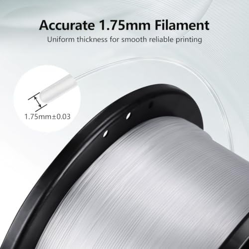 Image of RepRapper Transparent PETG Filament 1.75mm, 5KG Spool for FDM 3D Printers