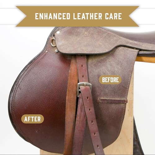 Eagle Saddle Oil with Cloth – Neatsfoot Oil for Leather Saddles, Reins, Stirrups, Riding Gear & Accessories - Leather Oil with Neetsfoot Oil for Deep Conditioning(8.45oz)
